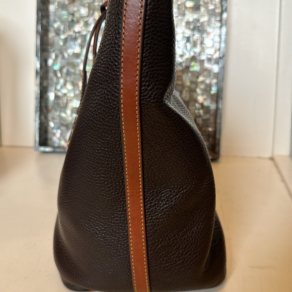 Dooney & Burke Large Pebbled Leather Tote Bag Brown - Picture 6 of 11